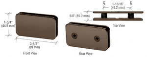 CRL Brushed Bronze 180 Degree Traditional Style Double Stud Glass Clamp