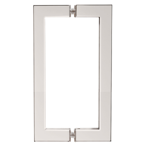 CRL Polished Nickel 8" x 8" SQ Series Square Tubing Back-to-Back Pull Handles