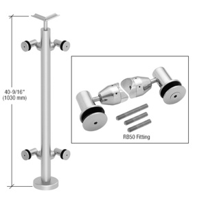 CRL Brushed Stainless P7 Series Railing 90º Corner Post Kit With RB50F Fittings