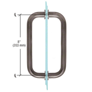 CRL Antique Brushed Nickel 8" BM Series Tubular Back-to-Back Pull Handle