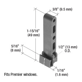 CRL Sliding Window Roller with 1/2" Nylon Wheel for Premiere Windows