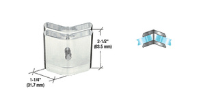 CRL Clear Acrylic 135º Mall Glass Clamp