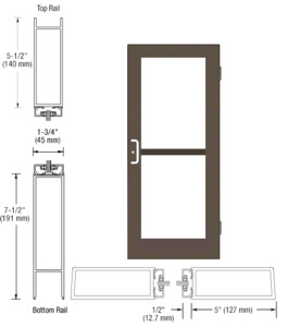 CRL-U.S. Aluminum Bronze Black Anodized Custom Single 36" x 84" Series 550 Wide Stile Butt Hinge Entrance Door