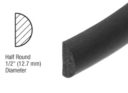 CRL 1/2" Half Round Foam Door Weatherstrip