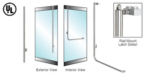 CRL-Blumcraft® Brushed Stainless Steel Left Hand Reverse Rail Mount 'LS' Keyed Access Dummy Handle for 5/8" Glass