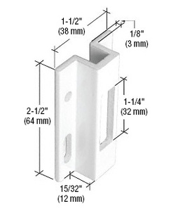 CRL White 2-1/2" Extruded Aluminum Keeper - Viking Doors