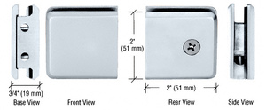 CRL Polished Chrome Beveled Style Notch-in-Glass Fixed Panel U-Clamp