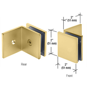 CRL Satin Brass Fixed Panel Square Clamp With Large Leg