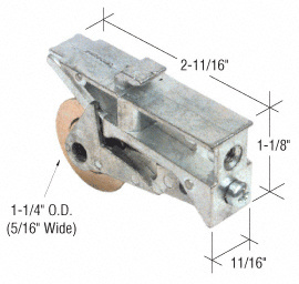 CRL 1-1/4" Steel Sliding Glass Door Roller with 11/16" Wide Housing