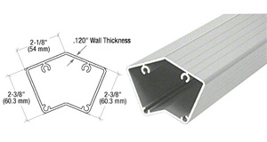 CRL Metallic Silver 200, 300, 350, and 400 Series 36" Long 135 Degree Post