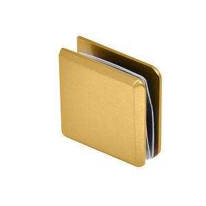 CRL Modern Gold Beveled Hole-in-Glass Style Wall Mount Heavy-Duty Glass Clamp