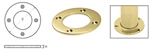 CRL Polished Brass Round Base Plate for 1-1/2" Round Tubing