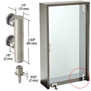 CRL Brushed Stainless Cabinet Door Pivot Hinges