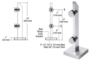 CRL 316 Polished Stainless Point Supported Mini Post