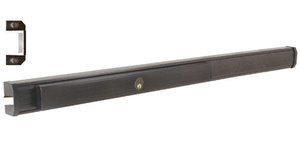 CRL Jackson® 1295 Push Pad Rim Panic Exit Device - Cylinder Dogging, C-Type Strike, 48", Dark Bronze