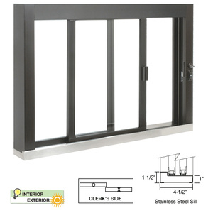 CRL Standard Size Self-Closing Deluxe Service Window Unglazed with S.S.Step-Sill