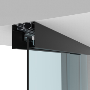 CRL50 Matte Black Series Two Panel Telescoping Behind Fixed Panel Ceiling Mount Kit - Right Stacking Direction
