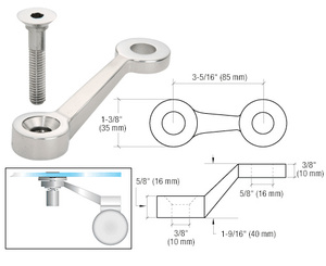 CRL Polished Stainless Single Long Arm Post Mount Spider Fitting 