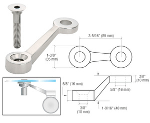 CRL Polished Stainless Single Long Arm Post Mounted Fitting