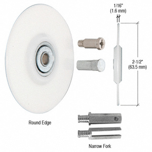 CRL Round Edge Nylon Replacement Wheel - 2-1/2" x 1/16"