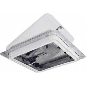 CRL White 14" x 14" Plexiglass Roof Vent with Built-In 12 Volt Fan