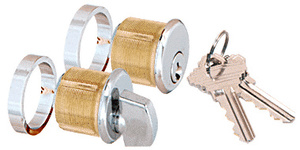 CRL Polished Stainless AMR Series Keyed Cylinder/Thumbturn