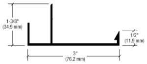 CRL-U.S. Aluminum 3" Gypsum Board Adaptor, Clear Anodized Class 1 - 24'-2"