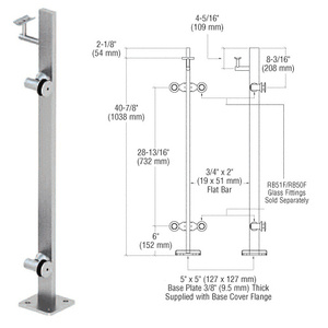 CRL Brushed Stainless 42" P3 Series Right Hand End Post Railing Kit