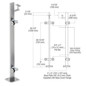 CRL Brushed Stainless 42" P3 Series Left Hand End Post Railing Kit