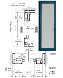 CRL-U.S. Aluminum Custom Paint Custom Single Series 900 Butt Hinged Terrace Door for Surface Mount Door Closer