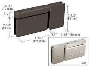 CRL Oil Rubbed Bronze Top or Bottom Mount Senior Prima Pivot Hinge with Attached U-Clamp