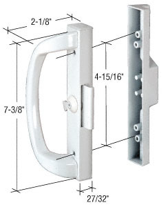 CRL White Diecast Handle Set 4-15/16" Hole Centers