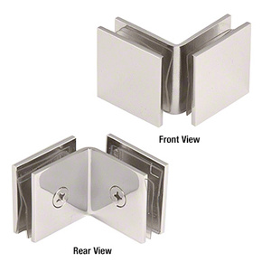 CRL Polished Nickel Open Face 90 Degree Square Glass Clamp