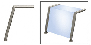 CRL Brushed Stainless Elegant 151 Series 2" Tubing Glass On Top and Front Only Sneeze Guard
