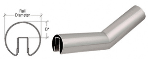 CRL Polished Stainless 32 Degree Lower Incline Corner for 3-1/2" Diameter Railing