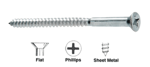 CRL 12 x 4" Flat Head Phillips Wood Screws