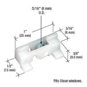 CRL 5/16" Steel Sliding Window Roller for Olson Windows