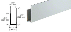 White Finished Aluminum J Channel for 1/4 Mirror Support 95