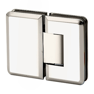 Polished Nickel 180° Glass-to-Glass Adjustable Premier Series Hinge