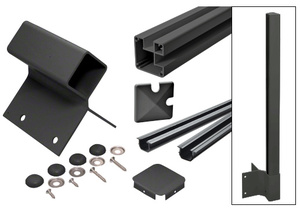 CRL Matte Black 1100 Series Outiside 90 Degree Fascia Mount Post Kit