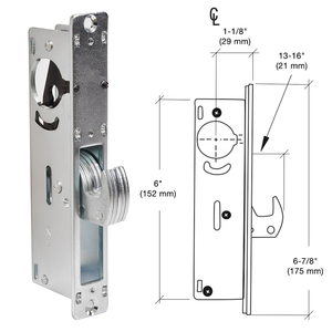 CRL 1-1/8" Backset Narrow Stile Hook Throw Deadlock