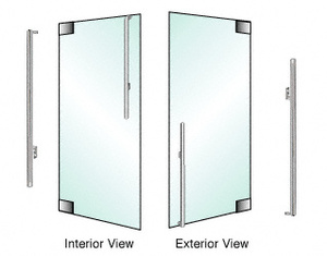 CRL-Blumcraft® Brushed Stainless Right Hand Reverse Glass Mount "KS" Exterior Dummy Handle