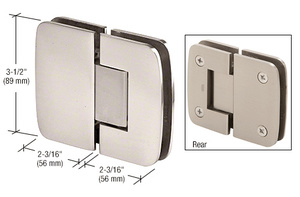 CRL Polished Nickel Roman 180 Series 180 Degree Glass-To-Glass Standard Hinge