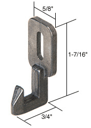 CRL 5/8" Wide Sliding Screen Door Latch Strike with 3/4" Grip