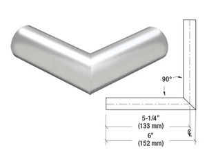CRL Polished Stainless Steel 1-1/2" Schedule 40 - 90 Degree Corner