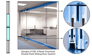 CRL Painted 2-Panel Overhead Single Track Sliding Door System