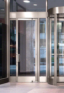 CRL Balancer™ Dark Bronze Aluminum Medium Stile Door for 1/2" Glazing; 3-11/32" Top Rail; 9-1/2" Bottom Rail; Concealed Hinge Tube RHR; With Panic