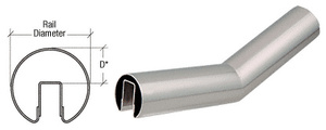 CRL Polished Stainless 29 Degree Lower Incline Corner for 3-1/2" Diameter Railing