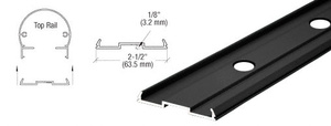 CRL Matte Black Pre-Punched 241" Top Rail Infill for Pickets