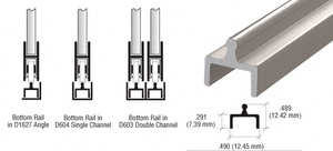 CRL Brushed Nickel Aluminum Single Bottom Rail